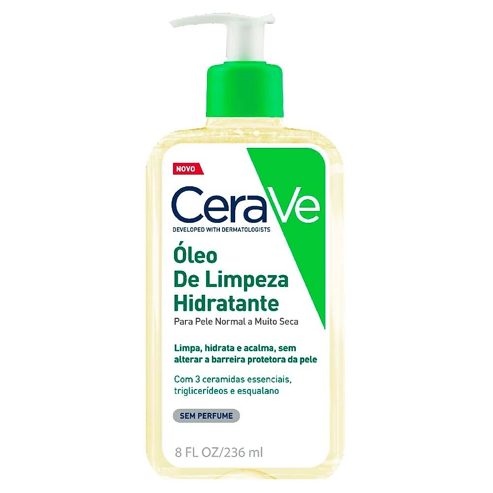 Óleo de limpeza hidratante para banho pele normal a seca cerave 236ml