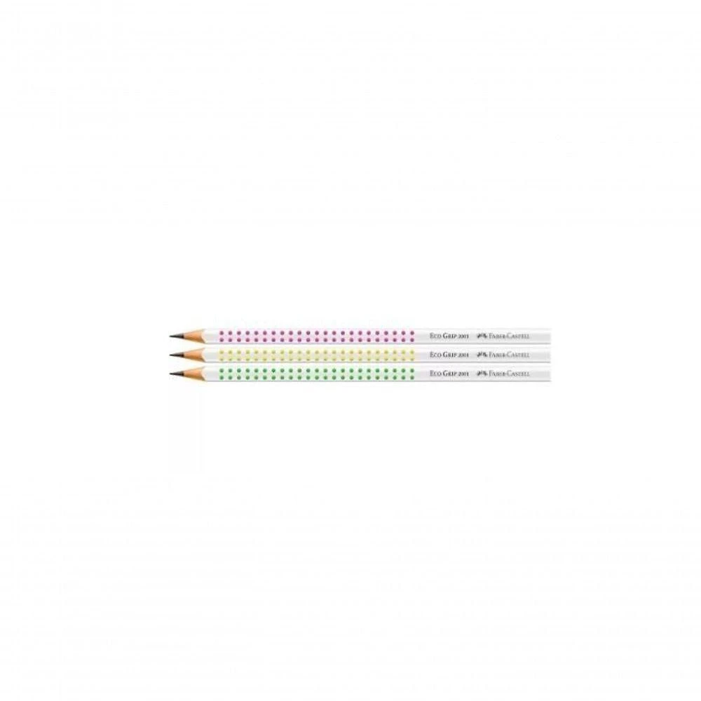 Lápis Preto Faber-Castell Triângular Grip Amarelo Neon com Esferas Antideslizantes e Maior Firmeza