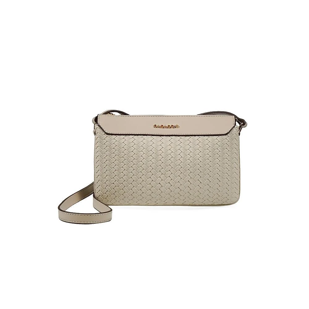 Bolsa transversal feminina 3 divisões new tressê bege u