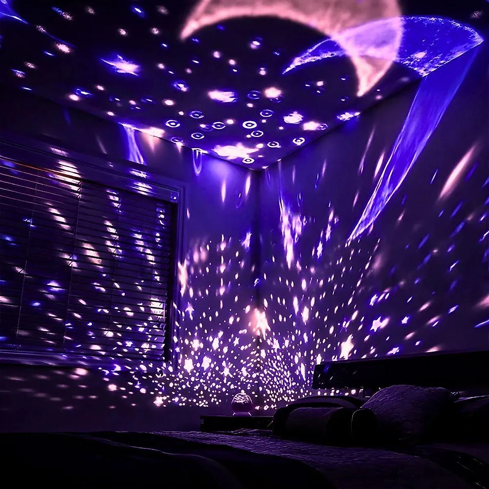 Luminária Projetor de Estrelas 360o Utibom Star Master com Projeção Celestial e Alimentação Usb
