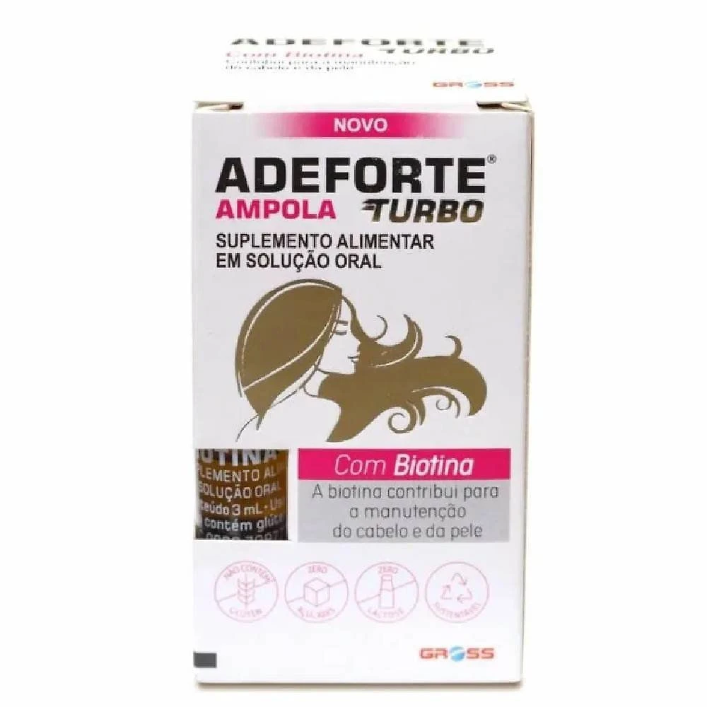 Suplemento Alimentar Adeforte Turbo Ampola 3ml + Ampola Biotina 3ml