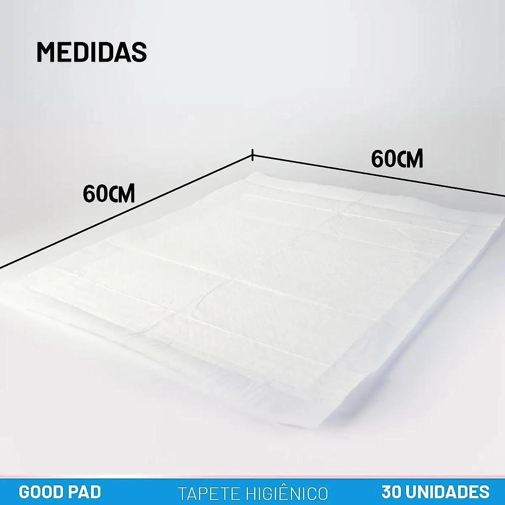 Tapete Higiênico Good Pad para Cães e Gatos 60cm X 60cm Pacote com 30 Unidades