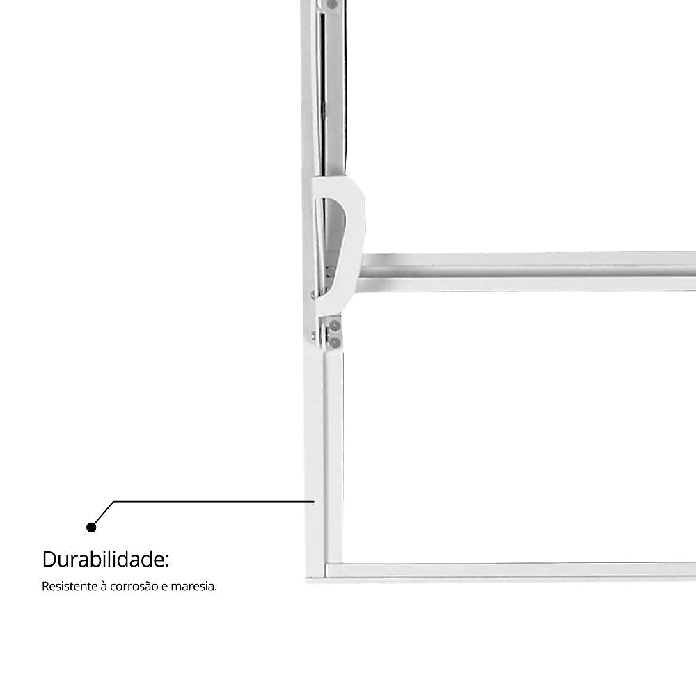 Janela de Alumínio Basculante 40x60cm com 1 Bascula e Vidro Mini Boreal Soft MGM Branco Branco