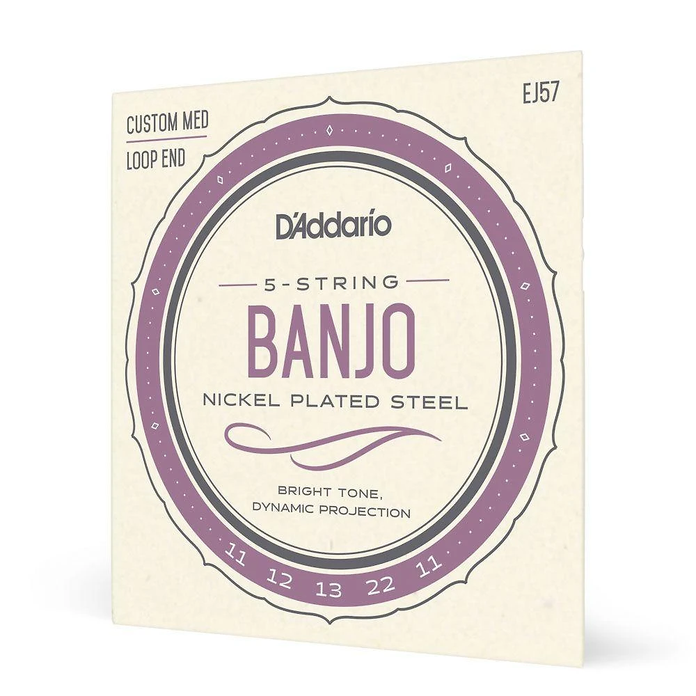 Encordoamento para Banjo EJ57 Nickel Plated Roundwound 5 Cordas D'Addario