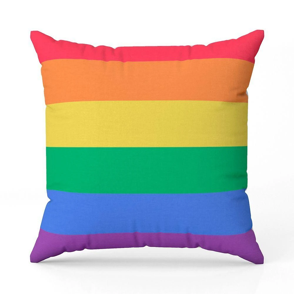 Almofada Avulsa Cheia Estampada Bandeiras Lgbt Cores 45cm X 45cm Com Refil Cor Lgbt