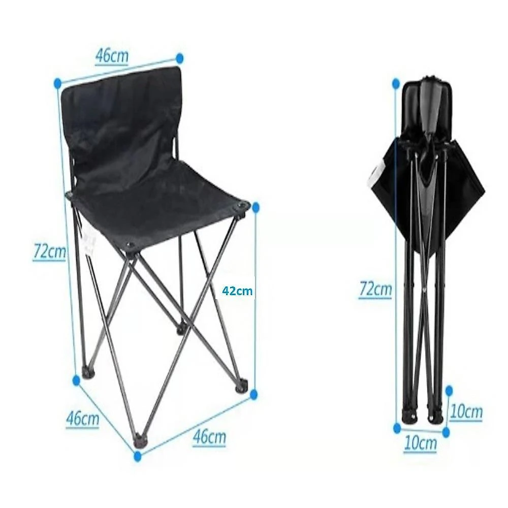 Cadeira Praia Camping 70cm Dobravel Preta Bolsa Transporte