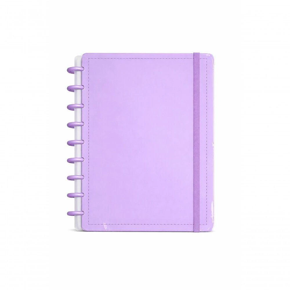 Caderno de Disco Disko Grande g 60 Folhas Reposicionáveis Capa Dura Lilás