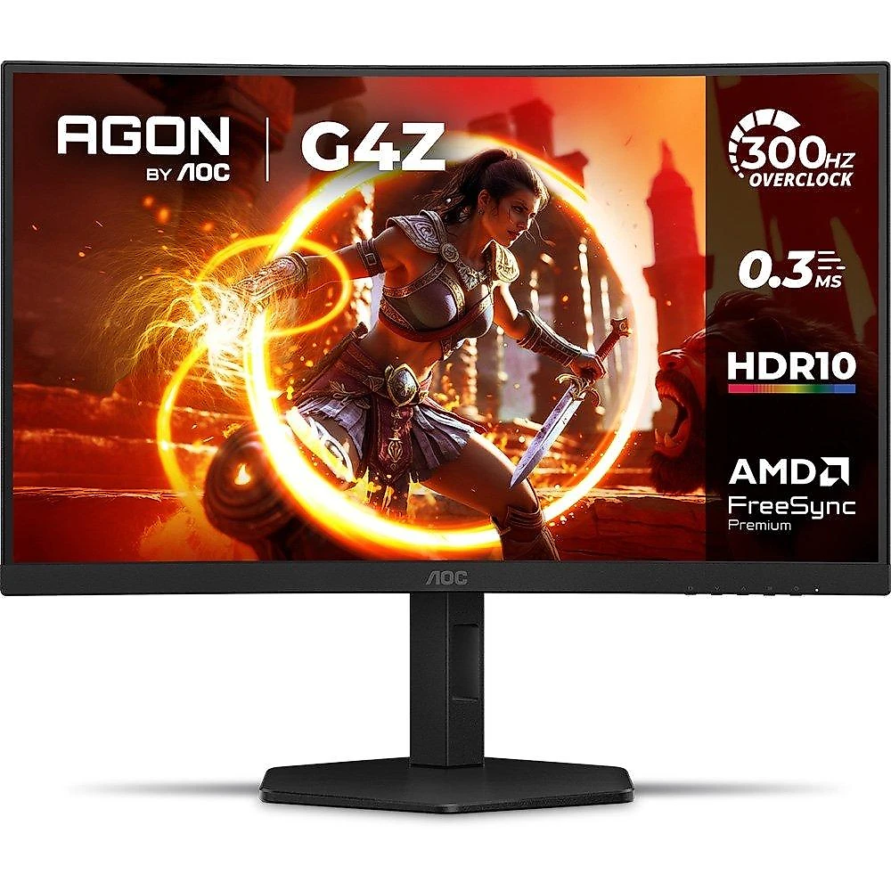 Monitor Gamer Curvo AOC 27", Full HD, 280Hz, 0.3ms, Fast VA, Adaptive-Sync, HDR 10, Altura Ajustável, Preto - C27G4Z/P