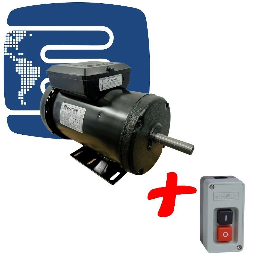 Motor Elétrico Monofásico 3Cv Alta Rotação Ip44 Com Chave