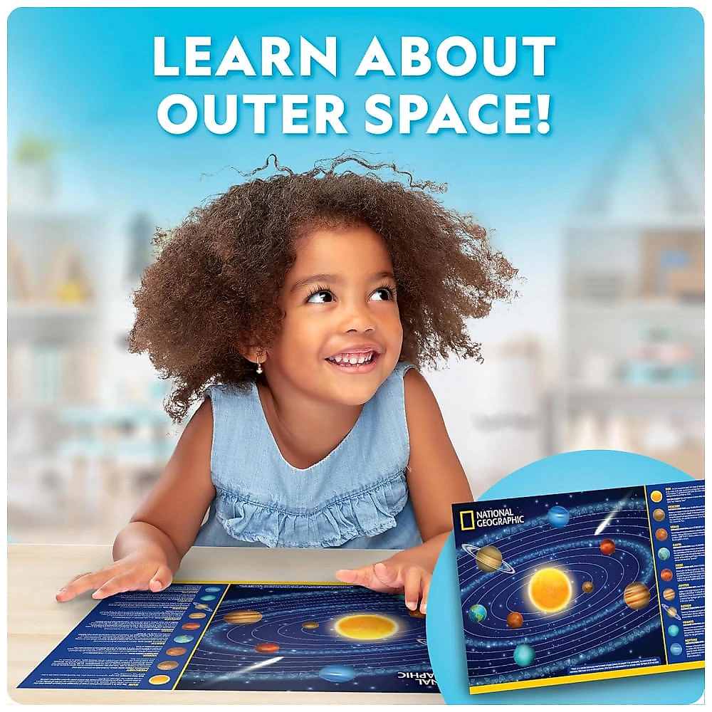 Kit de Pintura Magnética do Sistema Solar 3D National Geographic Multicolorido com Planetas e Sol, Tintas, Pincéis e Ímãs Educativos