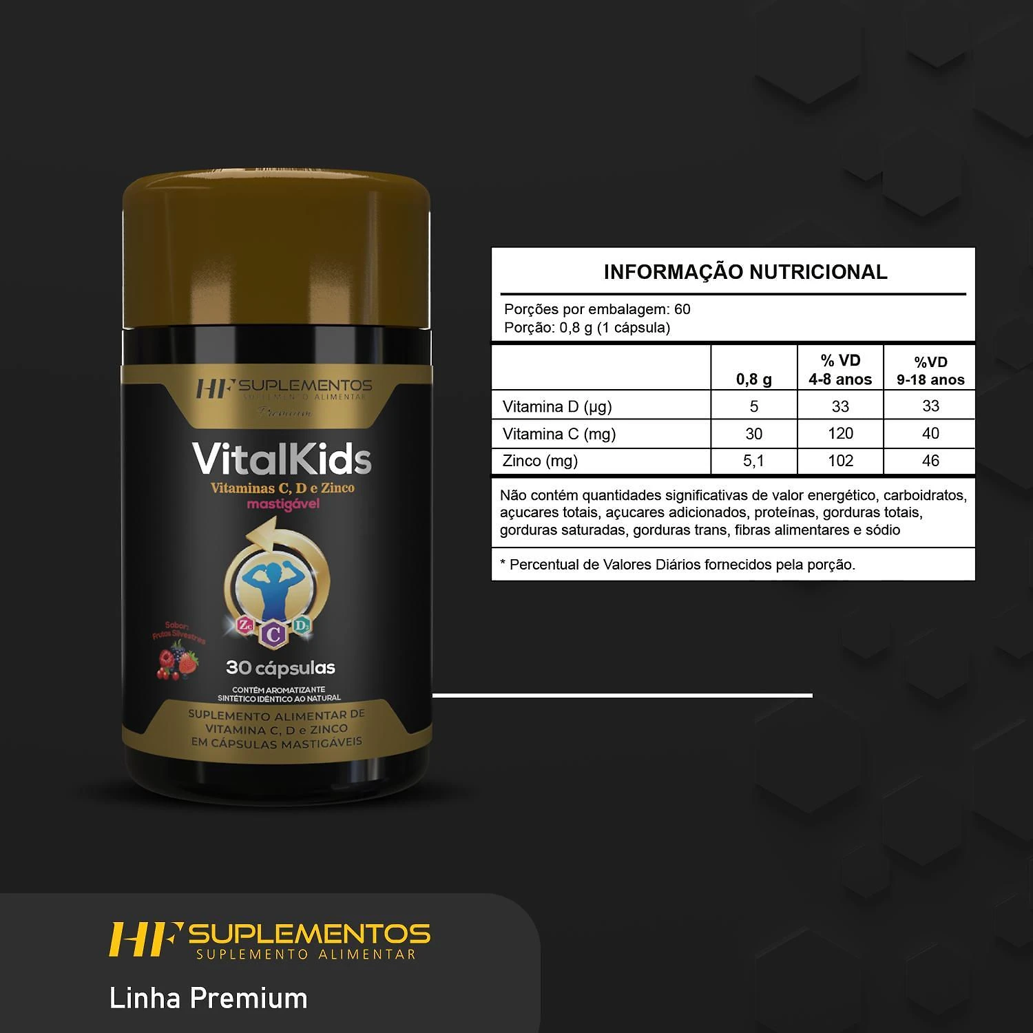 Miniatura 6X Vitalkids Vitamina C D Zinco 30Caps Mastigavel Hf