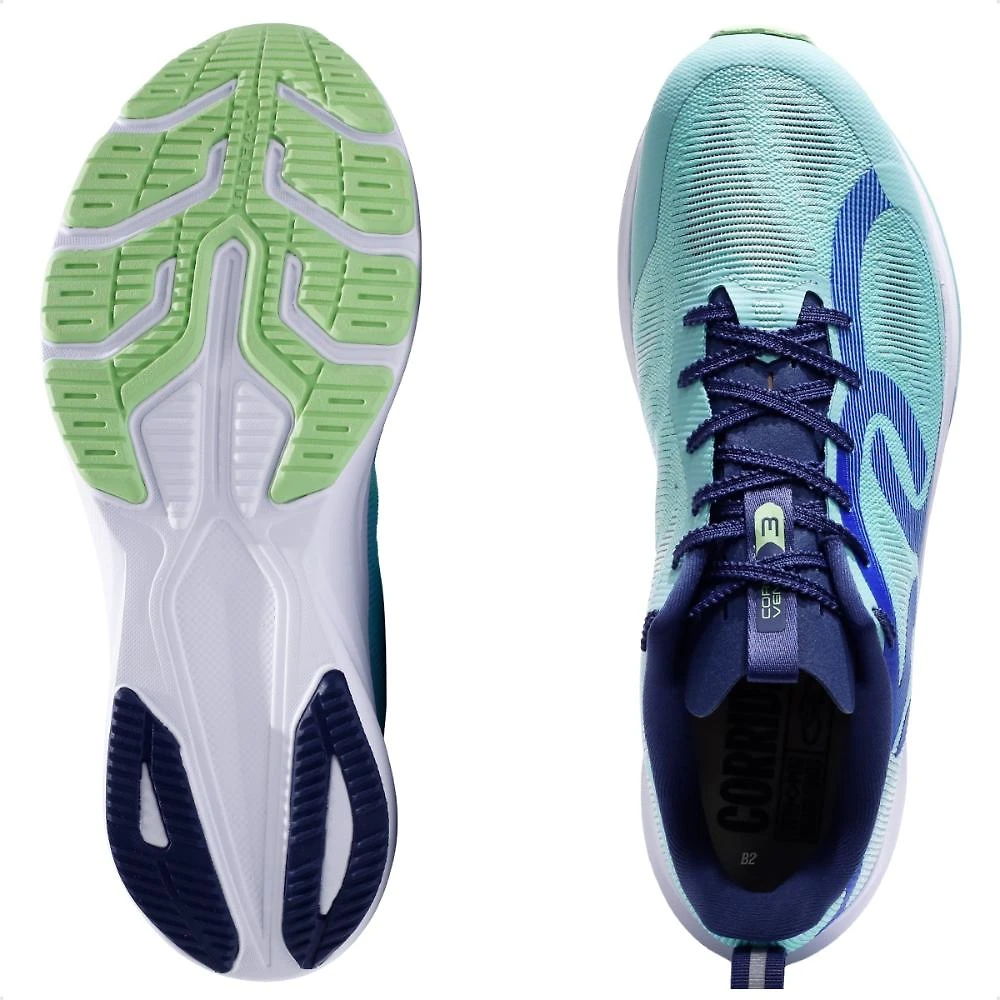 Tênis Olympikus Corre Vento 3 Unissex Azul / Verde - 35