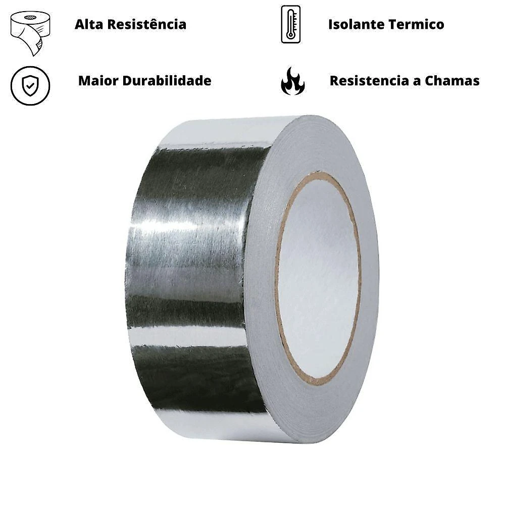 Fita Adesiva Aluminio Puro 25mm X 30 Metros