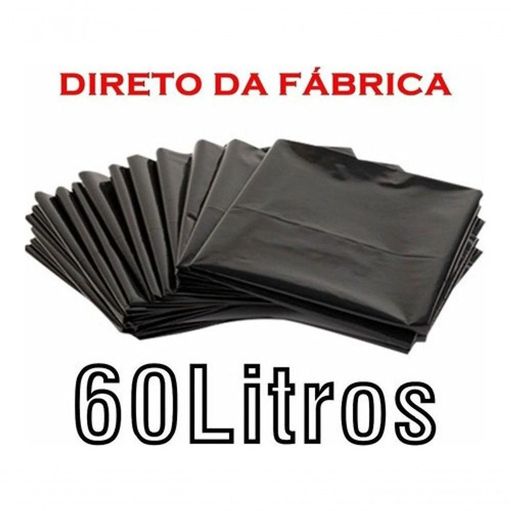 Saco de Lixo 60 Litros 100 Unidades em Polietileno de Baixa Densidade para Descarte