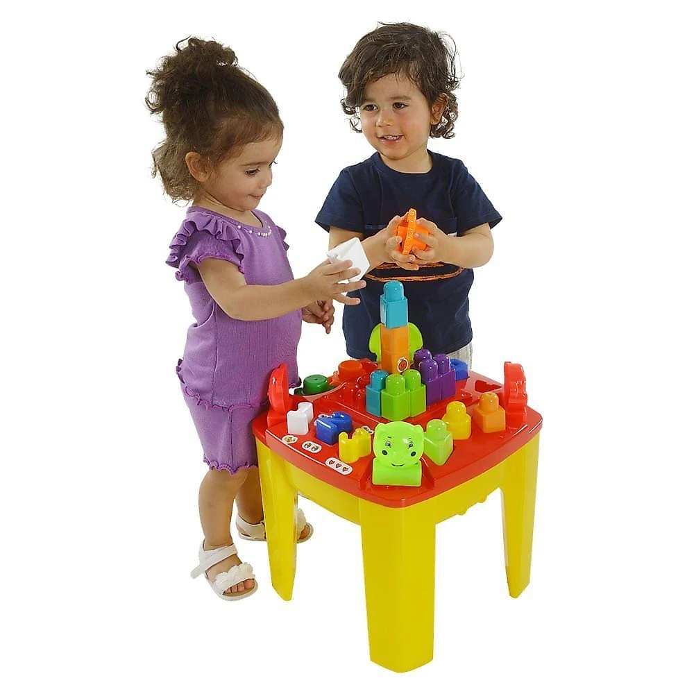 Mesa De Atividades Com Blocos De Montar - Blocolândia - 24 Peças - Dismat