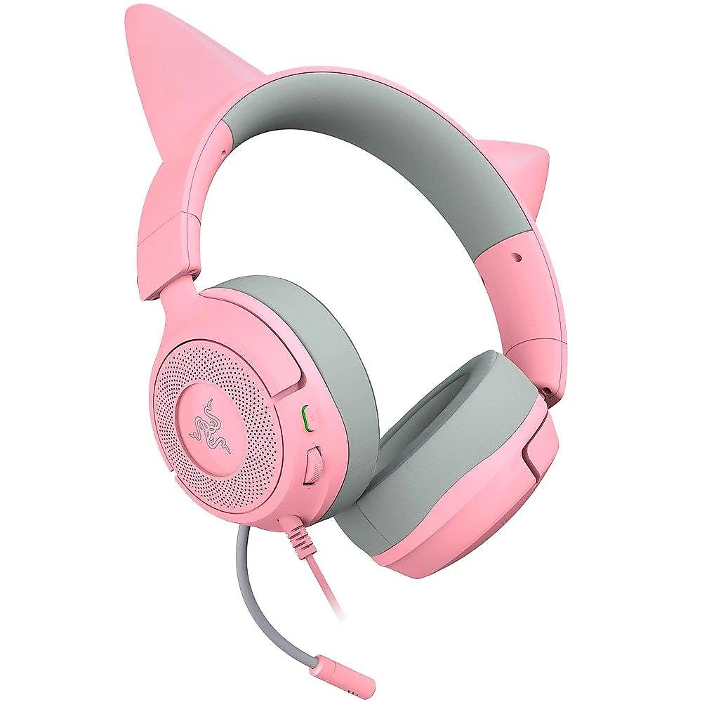 Headset Gamer Razer Kraken Kitty V3 X, RGB Chroma, Iluminação nas Orelhas, USB, Quartz - RZ04-05350100
