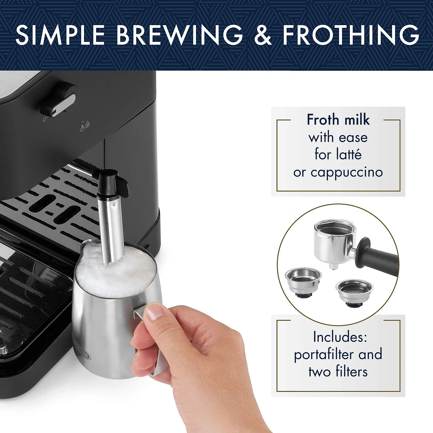 DeLonghi Stilosa EC260BK Máquina de Café Expresso R eservatório 2L 15 Bar de Pressão 110V Preta