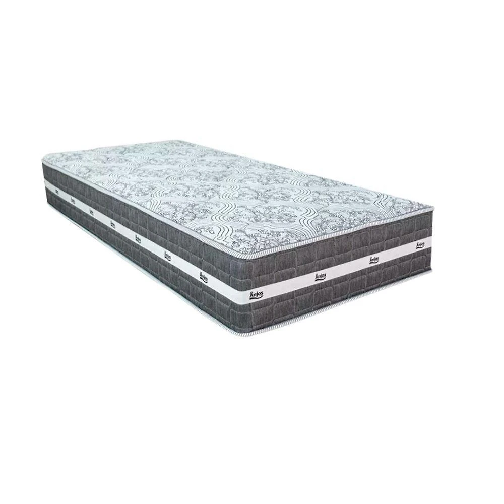 Cama Box Baú Marrom E Colchão Black Graphite Molas Ensacadas Solteiro 88x188x27 Anjos