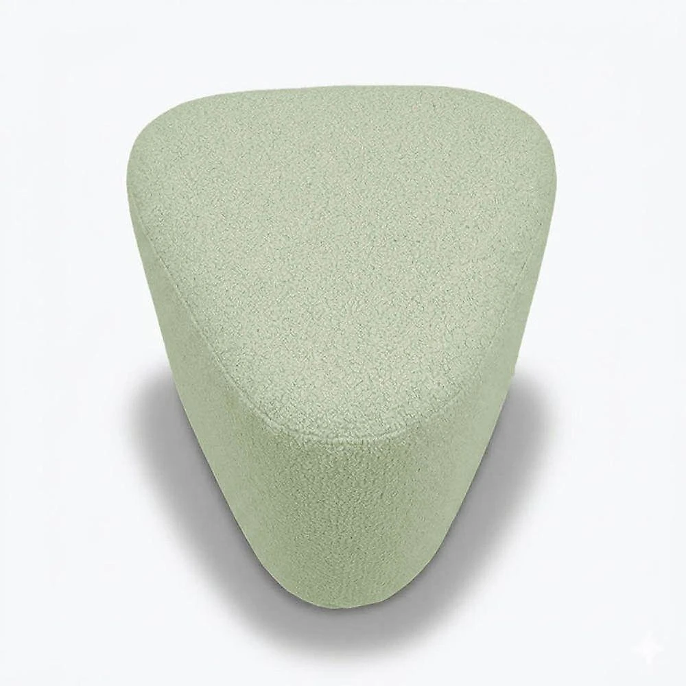 Puff Triangular Lucas Bouclê Espuma Poliéster Verde Oliva Pallazio
