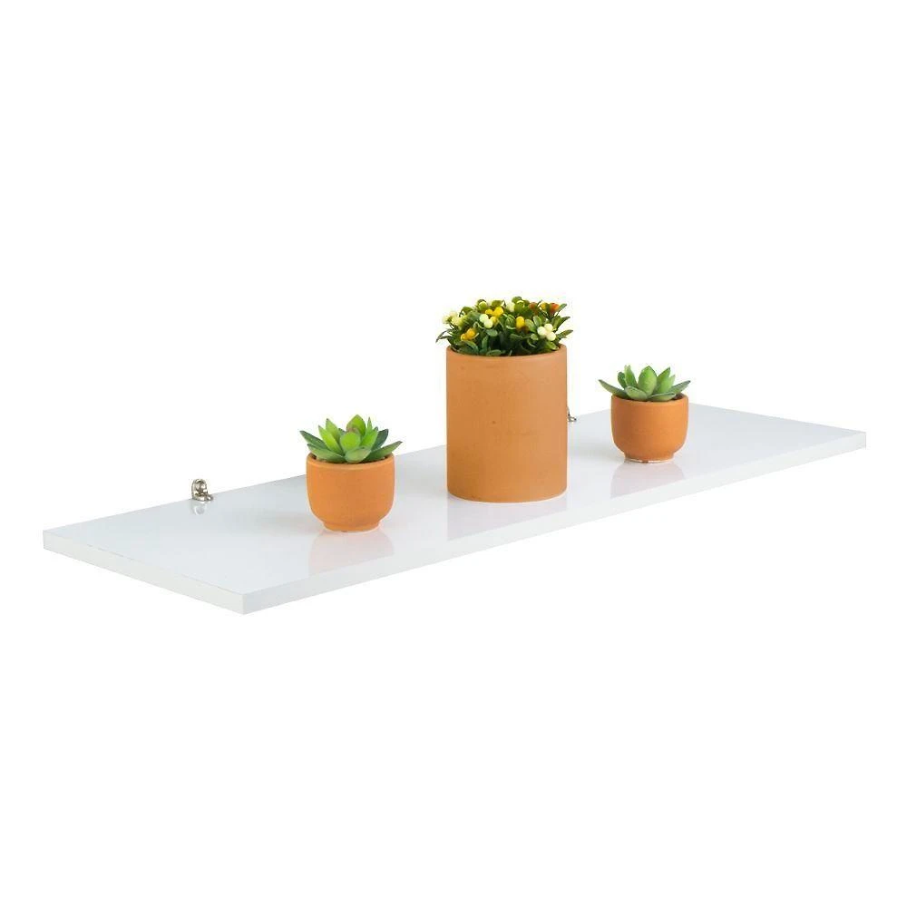 Prateleira Branca Mdf 60 X 10cm 60X10CM MDF Fixação Parafuso Organizador Sala Branco Mercado 60CM