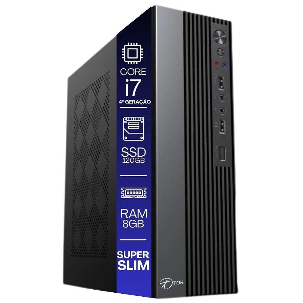 Computador Tob Slim Compacto 4ª Geração Intel Core I7 Ssd 120gb Memória 8gb Windows 10 Trial Desktop Pc Cpu