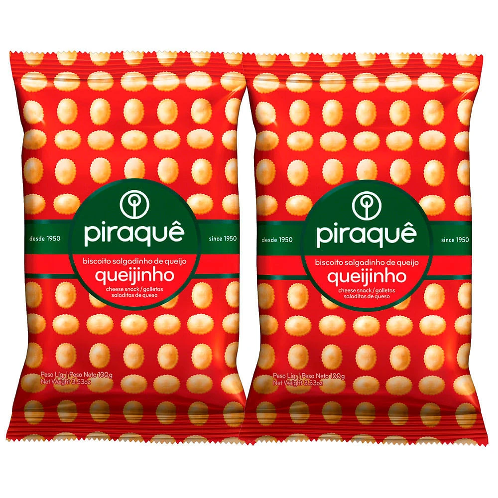 Kit 2 Biscoito Piraquê Queijinho com 100g