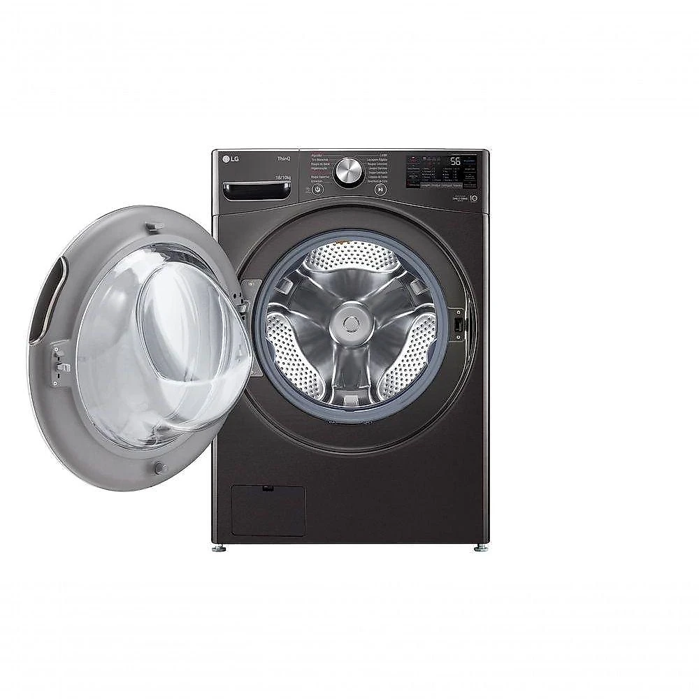 Lava e Seca LG Smart 18kg Black Inox com Inteligência Artificial AIDD™ WD18BV2S6B 127V