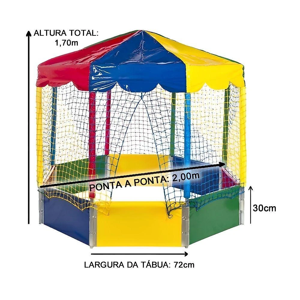 Kit Playground Cama Elástica 3,05m Piscina 2m 1500 Bolinhas Gangorras Rotoplay