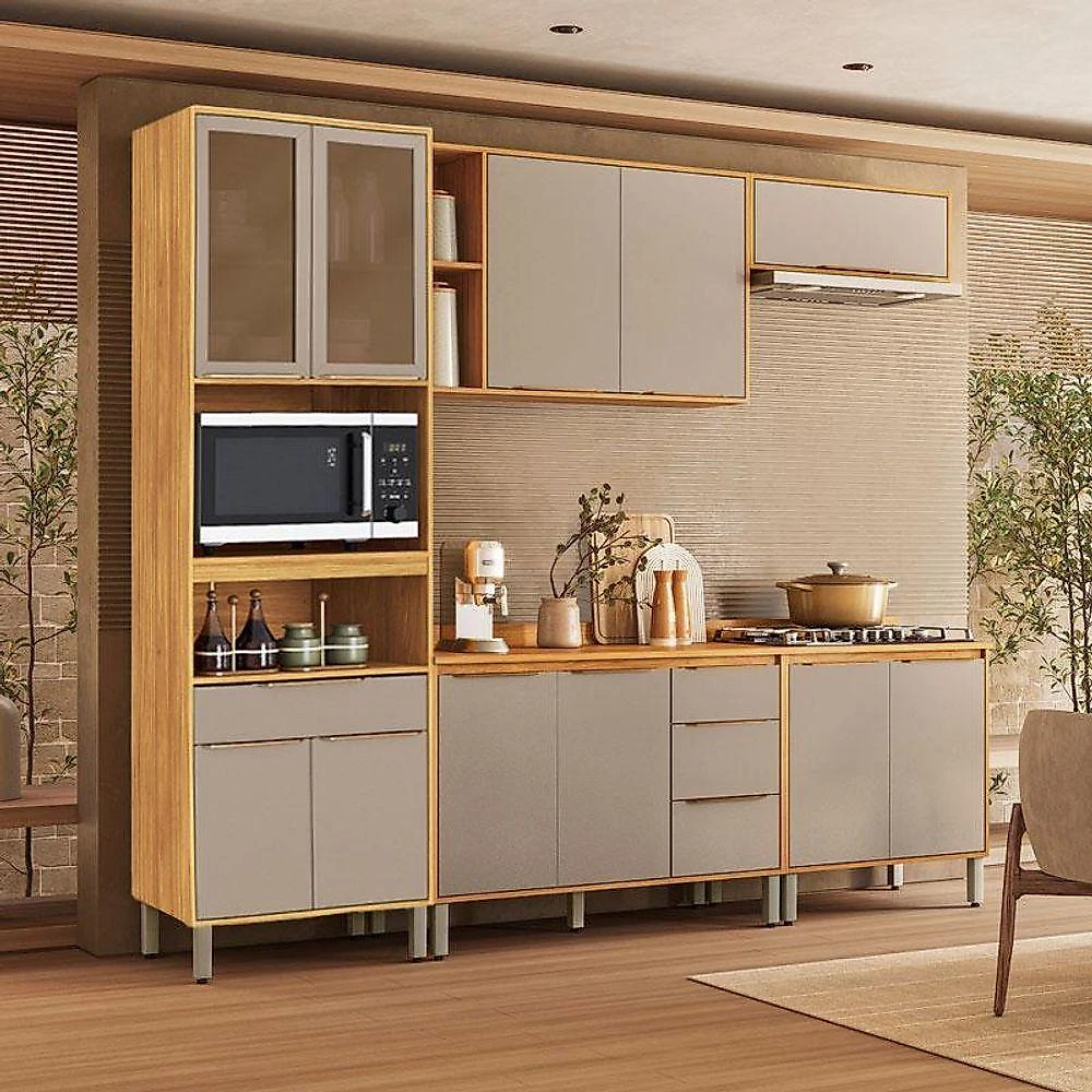 Cozinha Modulada Plena 5 Peças Cinamon Nude Prime Tx - Demóbile