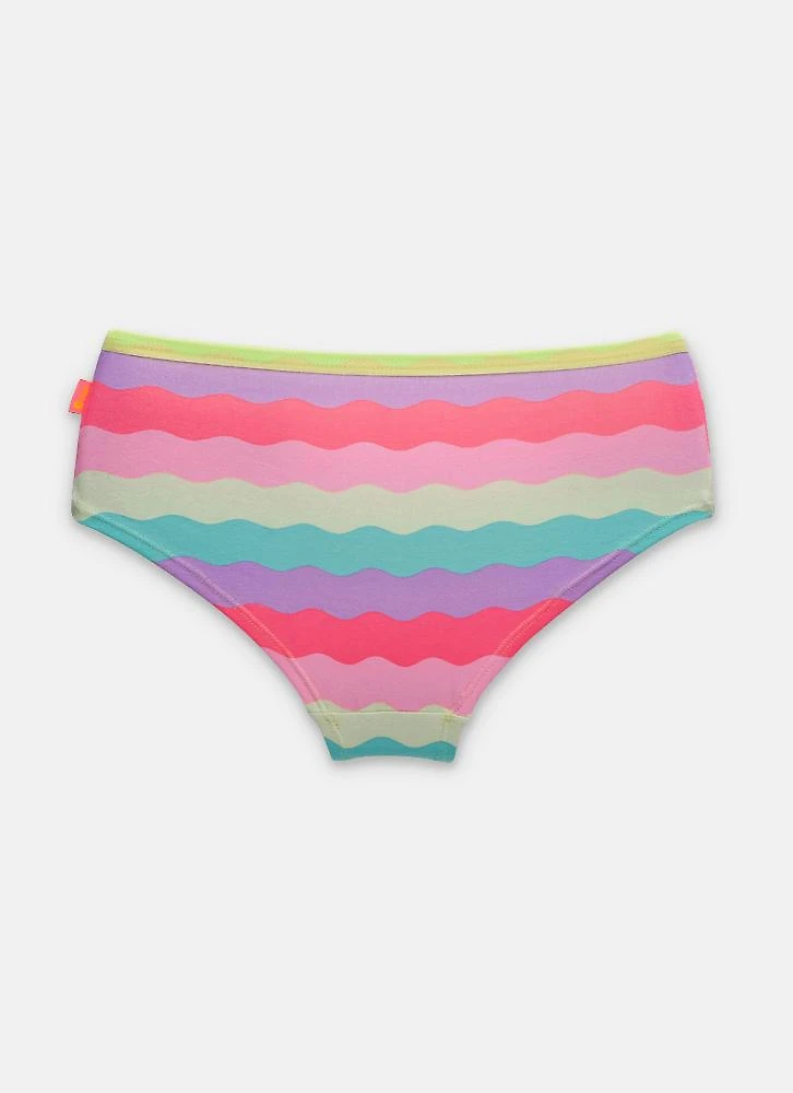 Calcinha caleçon algodão menina teen arco-íris