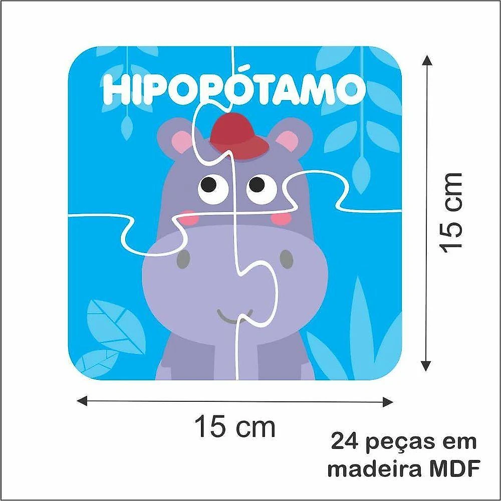 Kit Quebra-cabeças Modelo Frutas 6 Unidades com 4 Peças Amarelo So Frutas