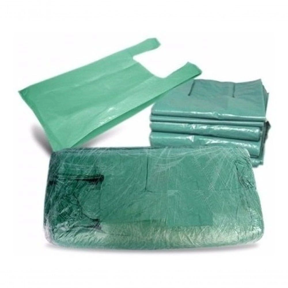 Sacola Reciclada 60CM X 80CM Pacote 5KG Aproximadamente 150 Unidades Verde Higipack