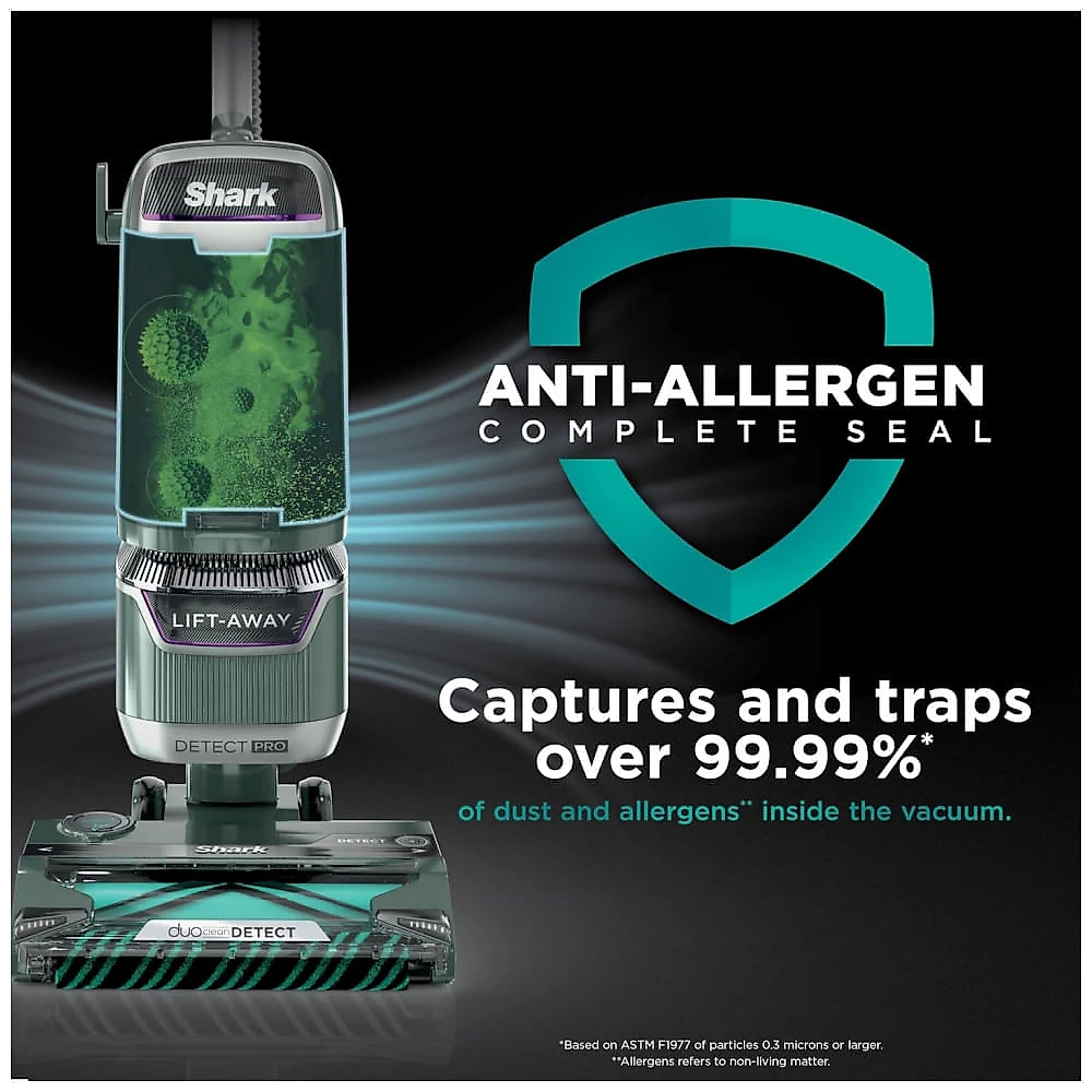 Aspirador Vertical Shark Detect Pro Lift-Away ADV LA802 Verde DuoClean Detect HEPA Sucção Poderosa 110V