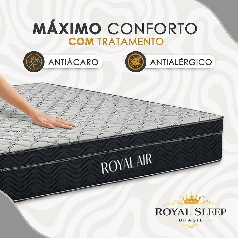 Cama Box com Baú King Royal Air Pillow Top Molas Ensacadas Preto Royal