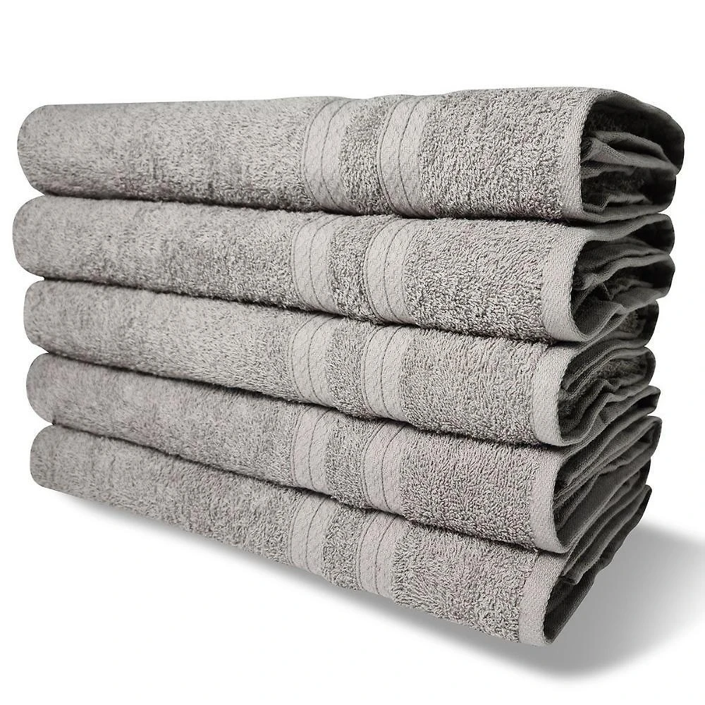Kit Com 6 Toalhas Banho 430g/m² Grande Grossa 80x150cm Itália Soft - Cinza