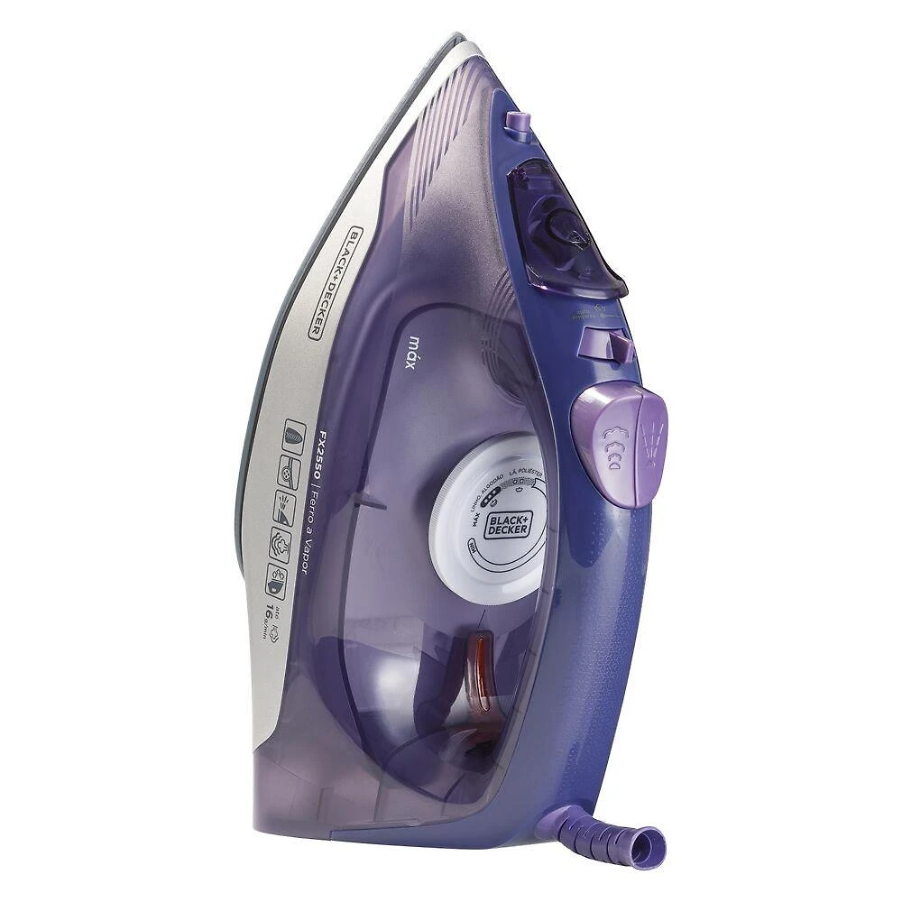 Miniatura Ferro de Passar Roupa a Vapor Black & Decker FX2550 127V Roxo - 127V