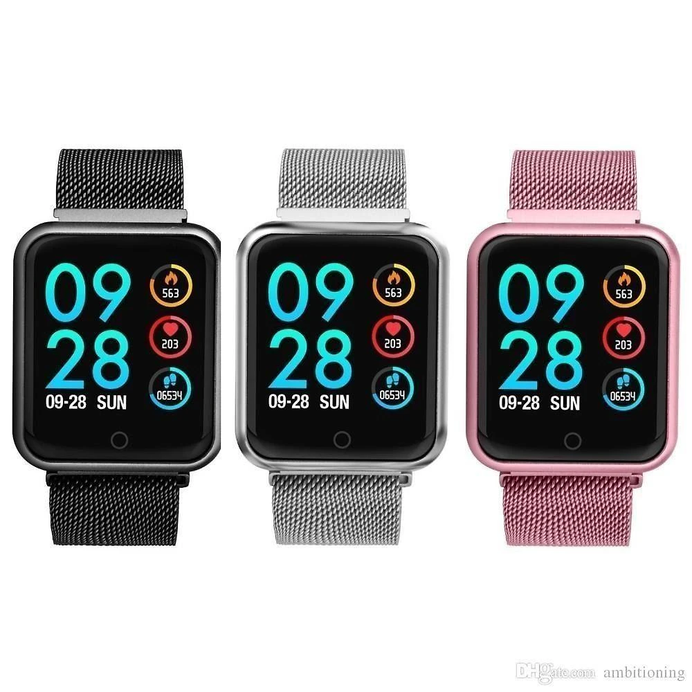 Miniatura Relógio Inteligente Smart P70 Esportivo Cardíaco 2 Pulseiras