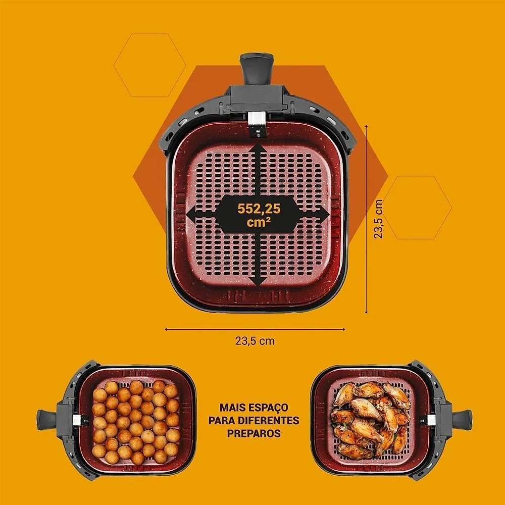 Air Fryer 5,5 Litros Philco PAF55B Revestimento Redstone 1500W - 220V 220 Volts