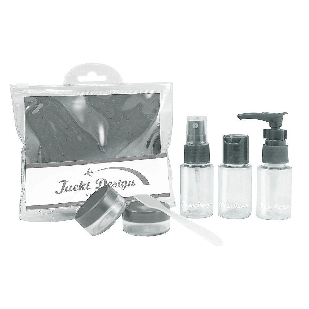 2 Kit De Frascos P/ Viagem De 7 Peças - Jacki Design Vinho / Cinza