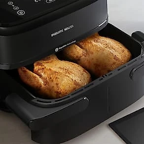 Fritadeira Airfryer Philips Walita Série 1000 NA150 7,1L 1850W Cesto Duplo Preta 110V