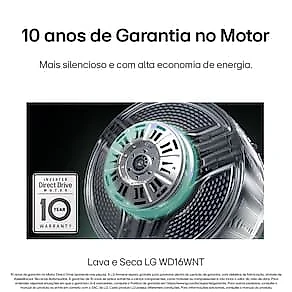 Lava e Seca LG Smart WD16WNTS6B 16kg 127V Branca Inteligência Artificial AI DD 110V