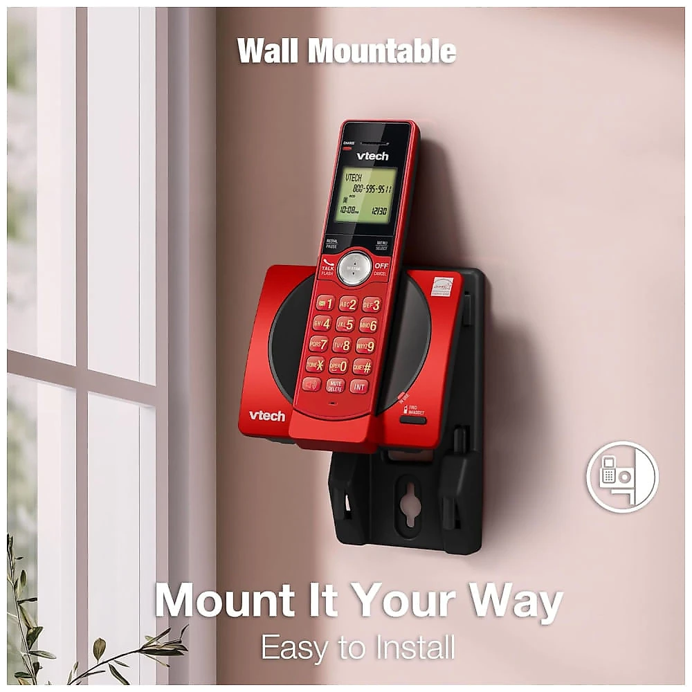 Telefone sem Fio VTech com 2 Aparelhos para Casa, Identificador de Chamadas e Viva-Voz, Visor Iluminado, Modo ECO Silencioso - CS69192R 2 Aparelhos