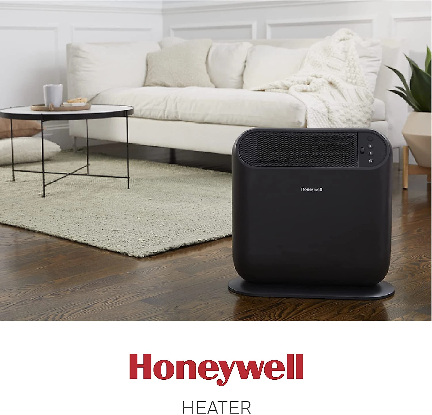 Honeywell ThermaWave Aquecedor Elétrico de Cerâmica com 2 N íveis de Potência e Termostato Ajustável 110V Preto