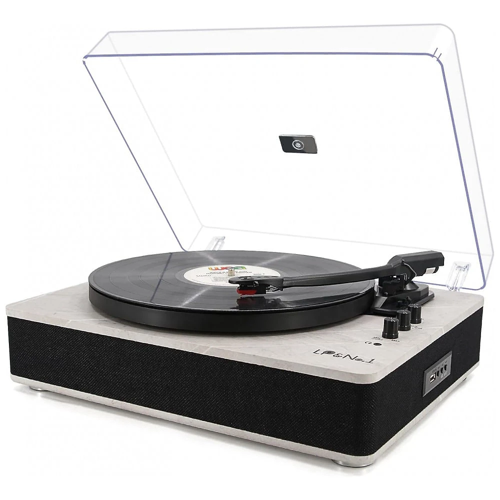 Toca Discos Retro com 3 Velocidades e Alto Falantes Estéreo, LPNo1, Cinza Claro