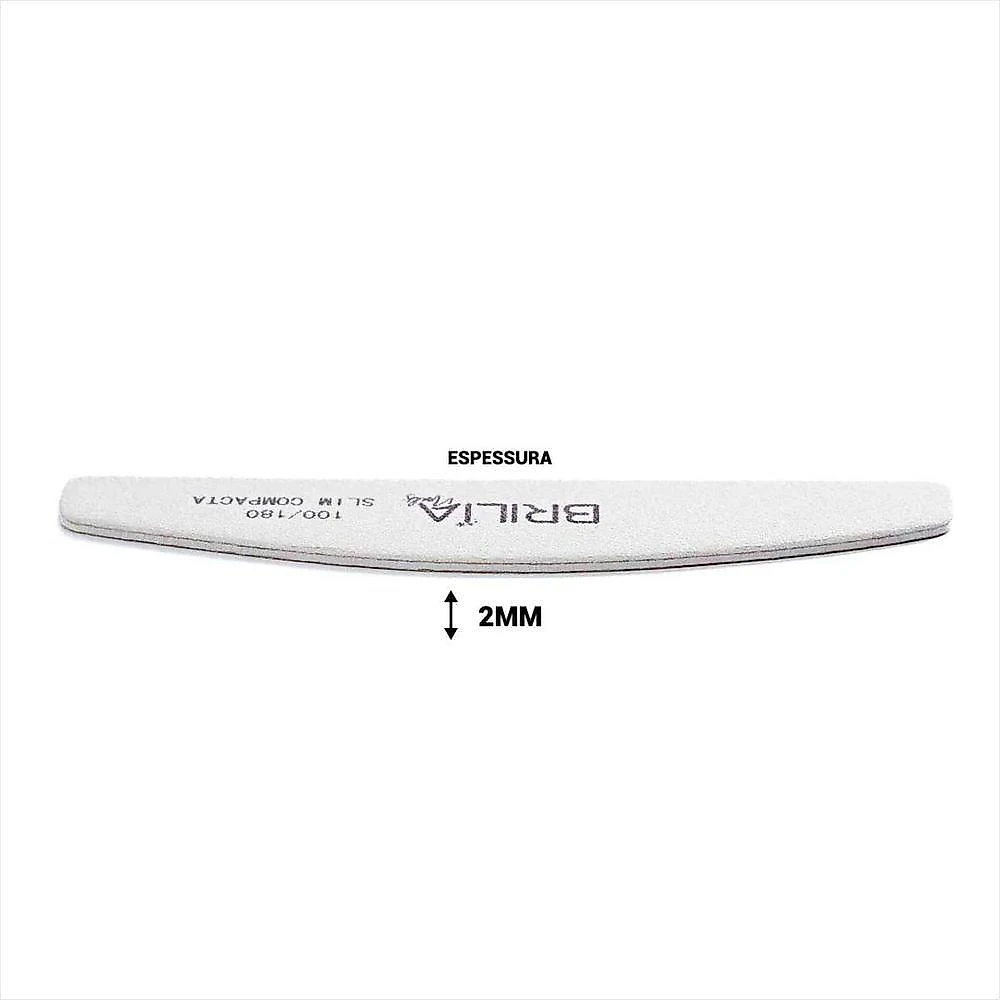 Lixa para Unhas Lixa Boomerang 100-180 Moldar e Acabamento Liso Formato Ergonômico Brilia