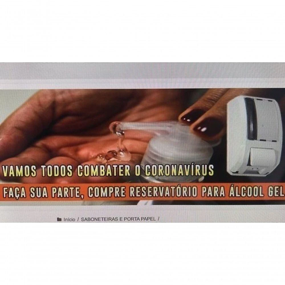 Saboneteira Dispenser Elite ABS com Reservatório 1000ML para Sabonete Líquido Ou Álcool Gel Branco