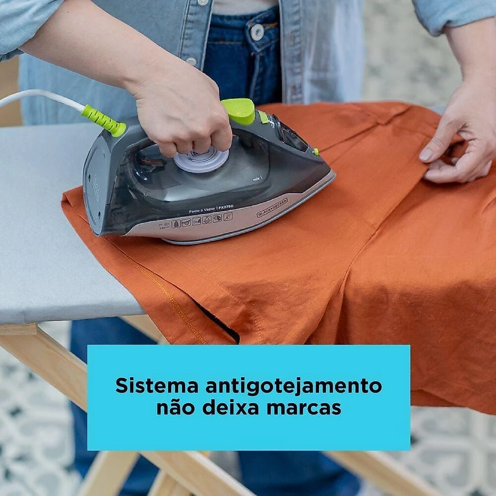 Ferro a vapor black+decker fx2750 antigotejamento base cerâmica gliss cabo giratório 110