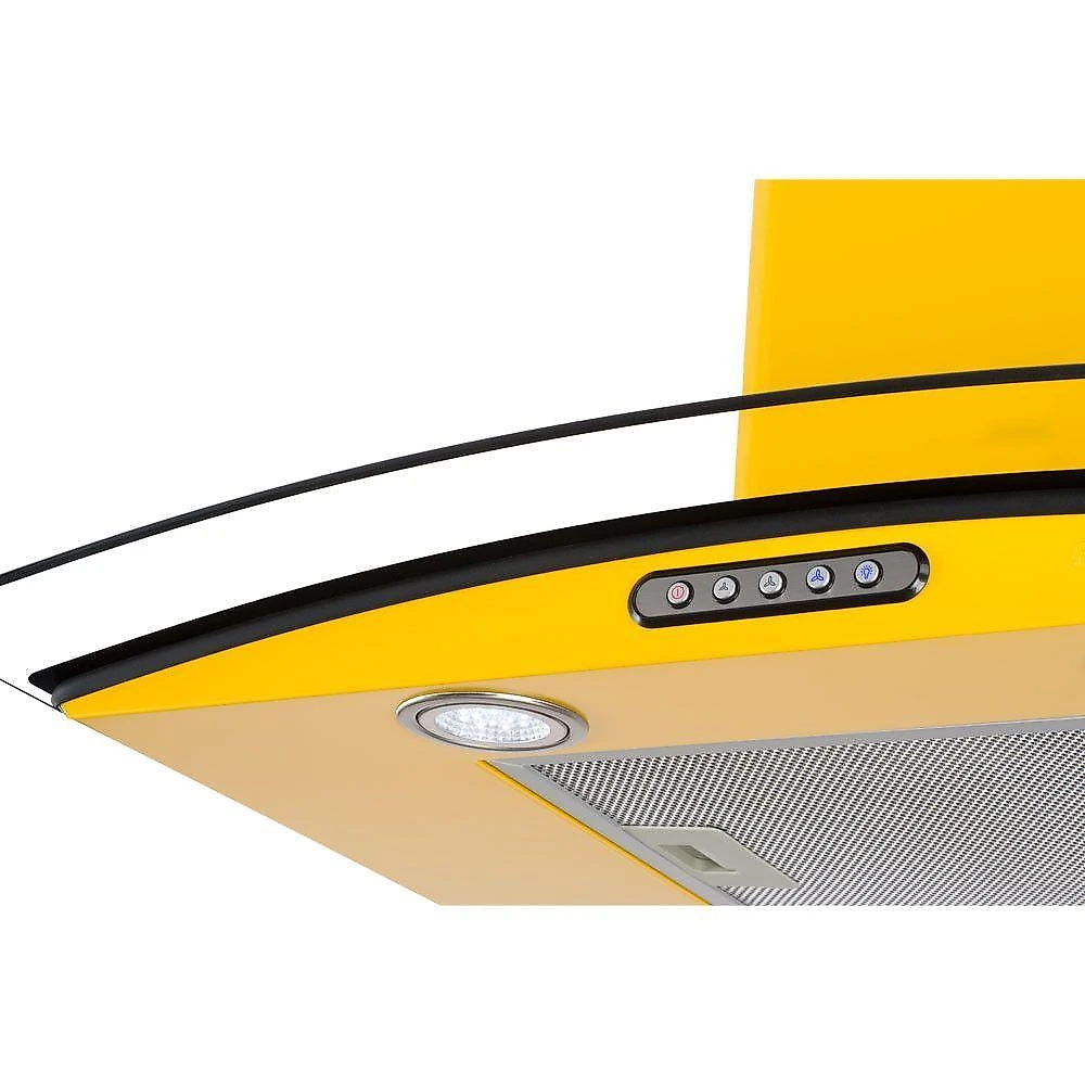 Coifa De Parede 90cm Vidro Curvo Slim Nardelli Yellow 220V