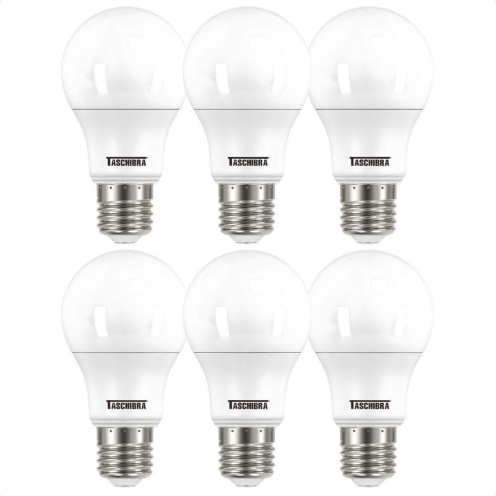 Kit 6 Lâmpadas Led Bulbo Tkl 9w Taschibra E27 Bivolt 4000k Neutro