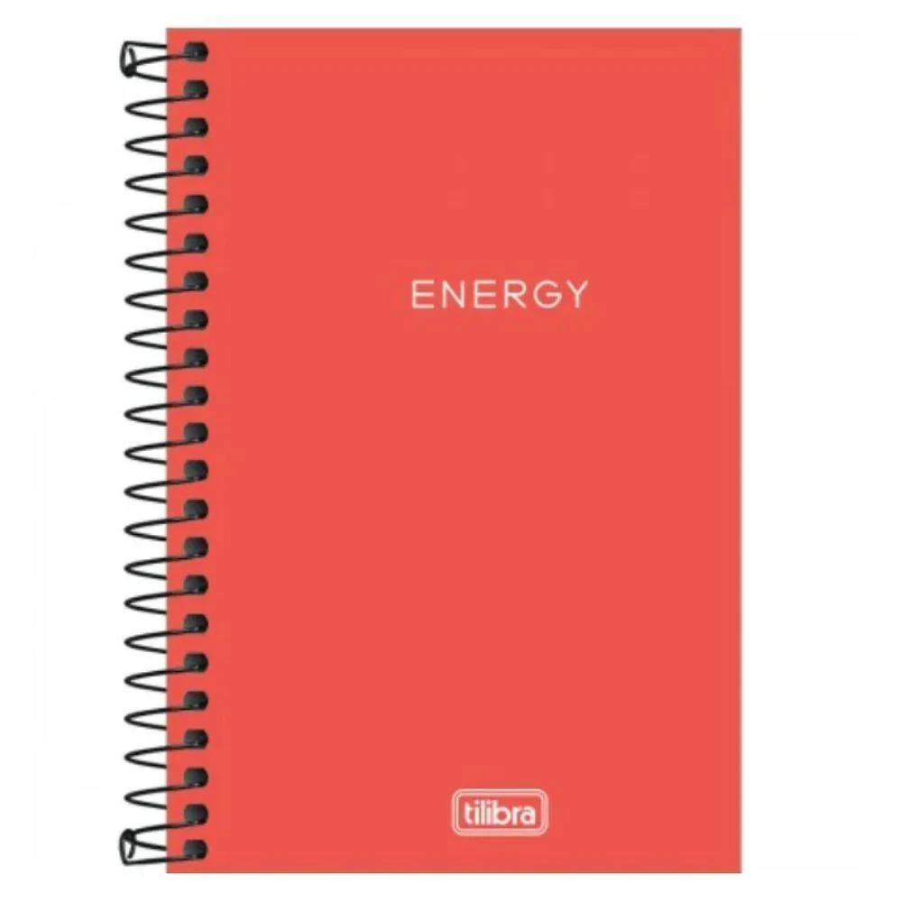 Caderno Espiral Universitário A4 Capa Plástica 1 Matéria 80 Folhas Energy Tilibra Laranja Neon
